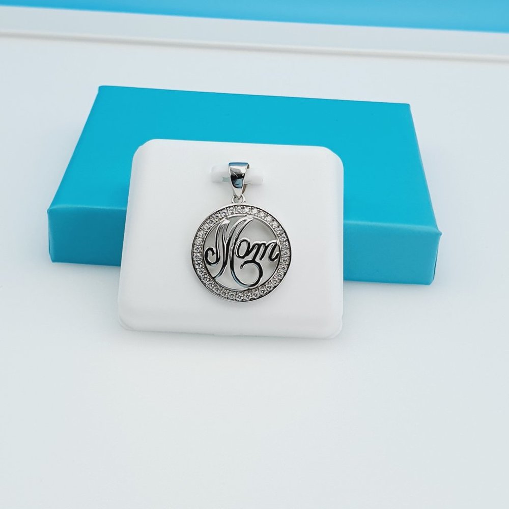 "925 Sterling Silver CZ Beautiful Mom Pendant for Women, 1USPAR4082 - Picture 2 of 7